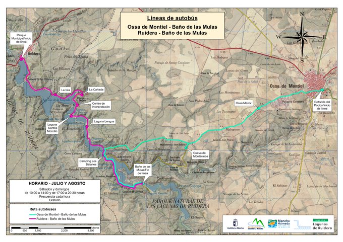 Autobuses para acceder a las Lagunas de Ruidera